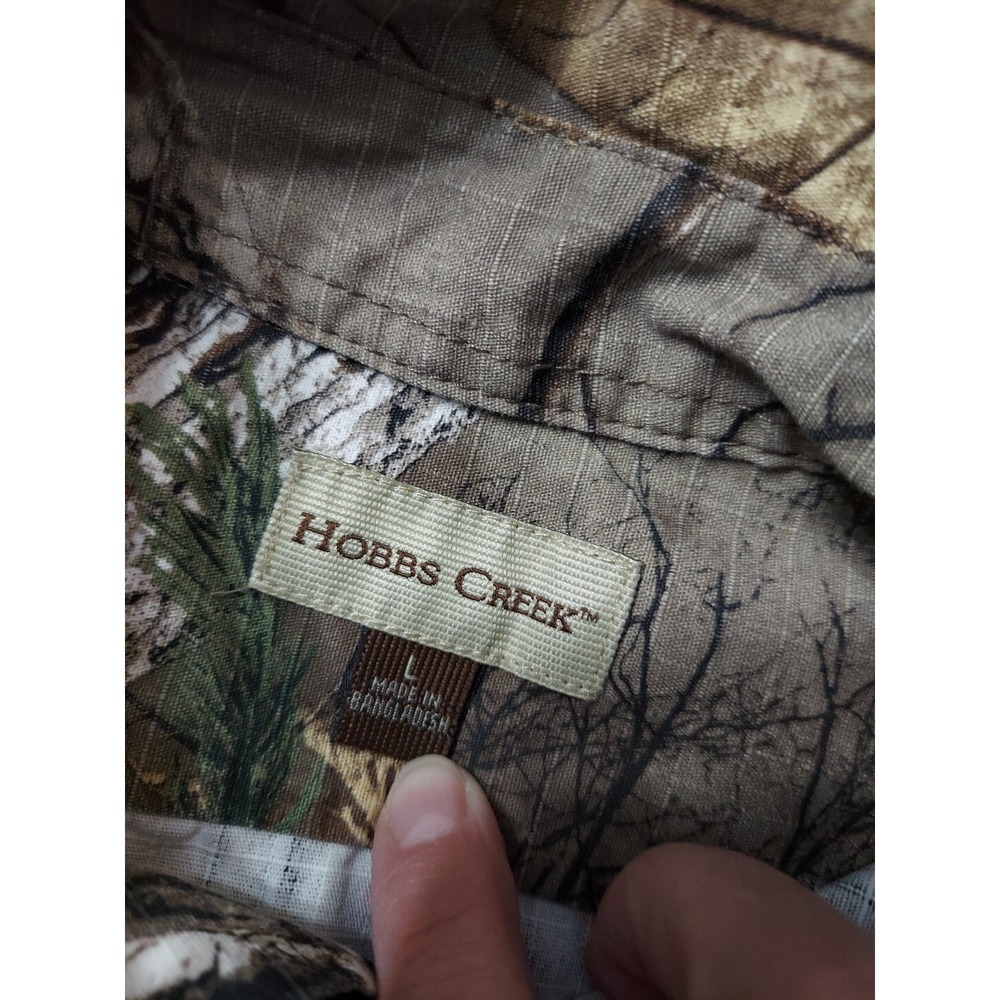 Hobbs Creek Shirt Large Ripstop‎ Button Up Realtree Camouflage Hunting Brush - Picture 8 of 10